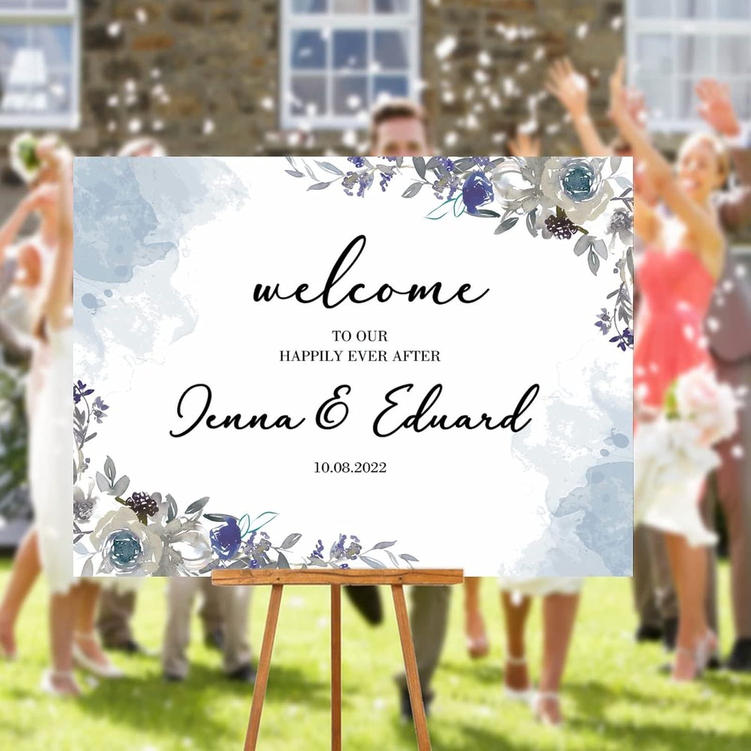 Alioyoit Custom Wedding Welcome Sign 12x16 Inch 1