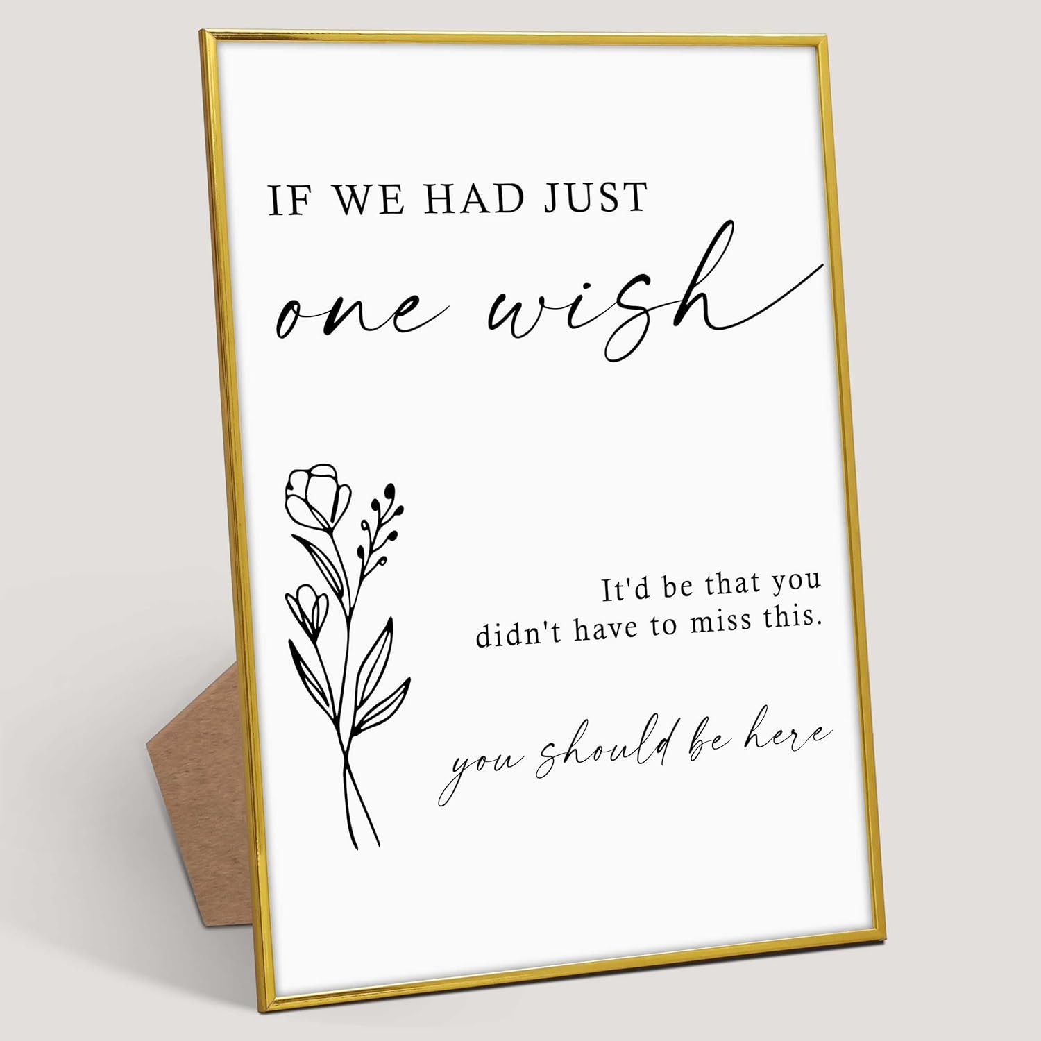 Wedding Memorial Sign with Gold Frame Stand