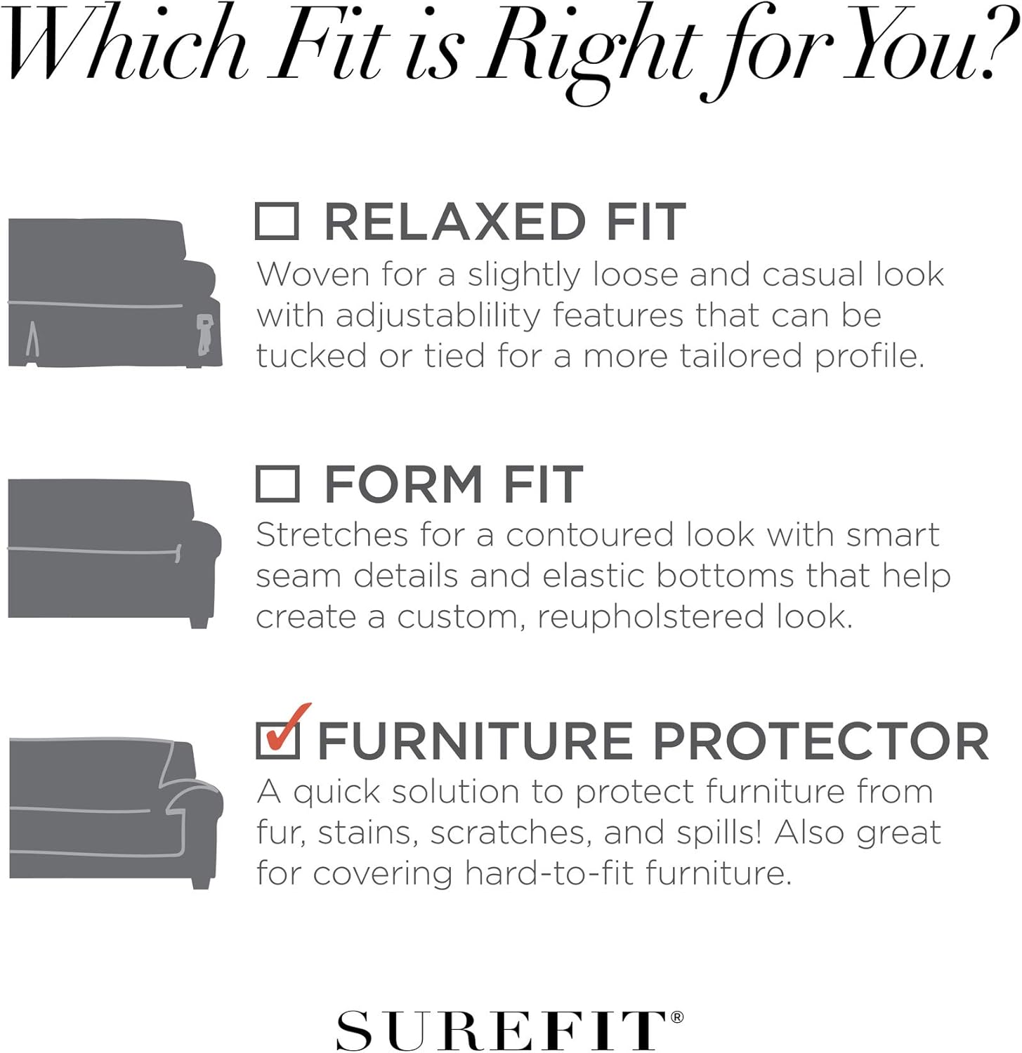 SureFit Home Decor Sofa Slipcover Universal Microfiber