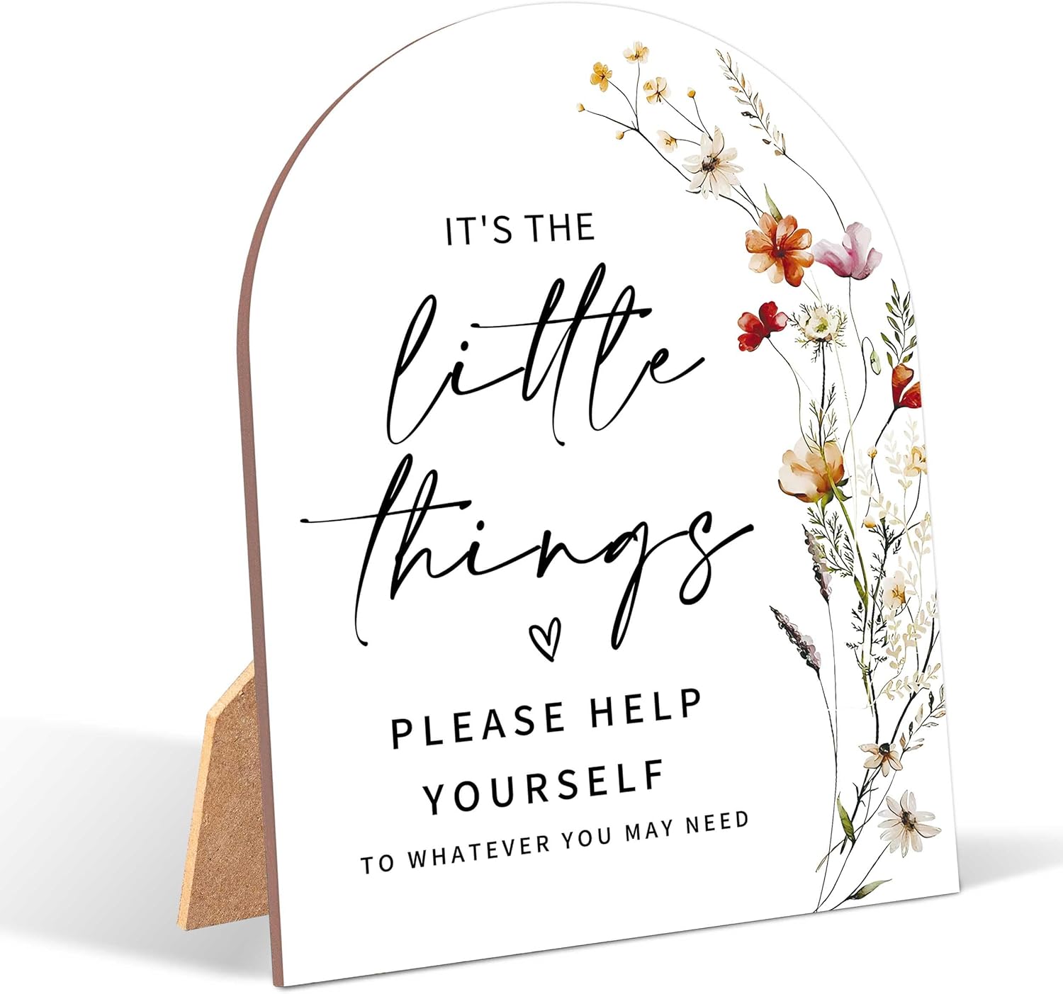 Wildflower Wedding Reception Sign with Stand