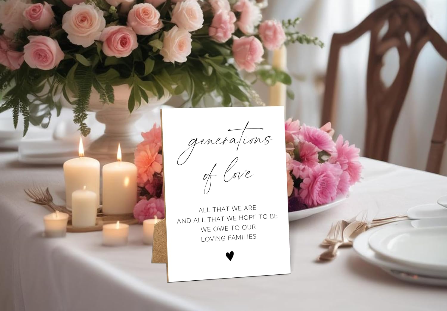 Wedding Memorial Wooden Sign with Stand 11x8