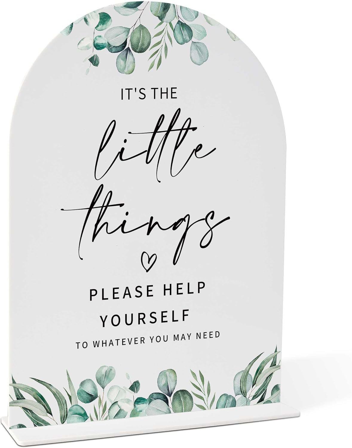 Elegant Greenery Wedding Sign with Holder
