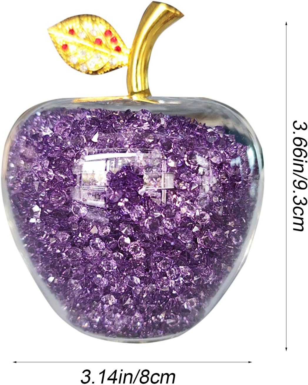 Crystal Apple Figurine Artificial Glass Home Decor