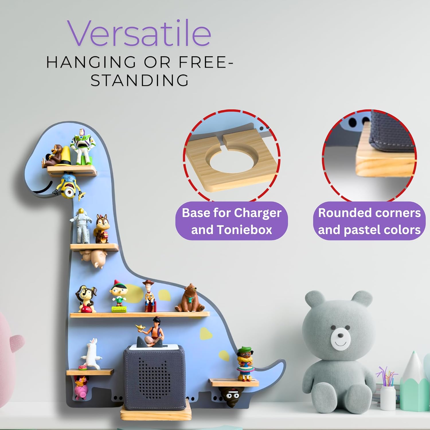 BigStep Large Dinosaur Magnetic Shelf for Toniebox