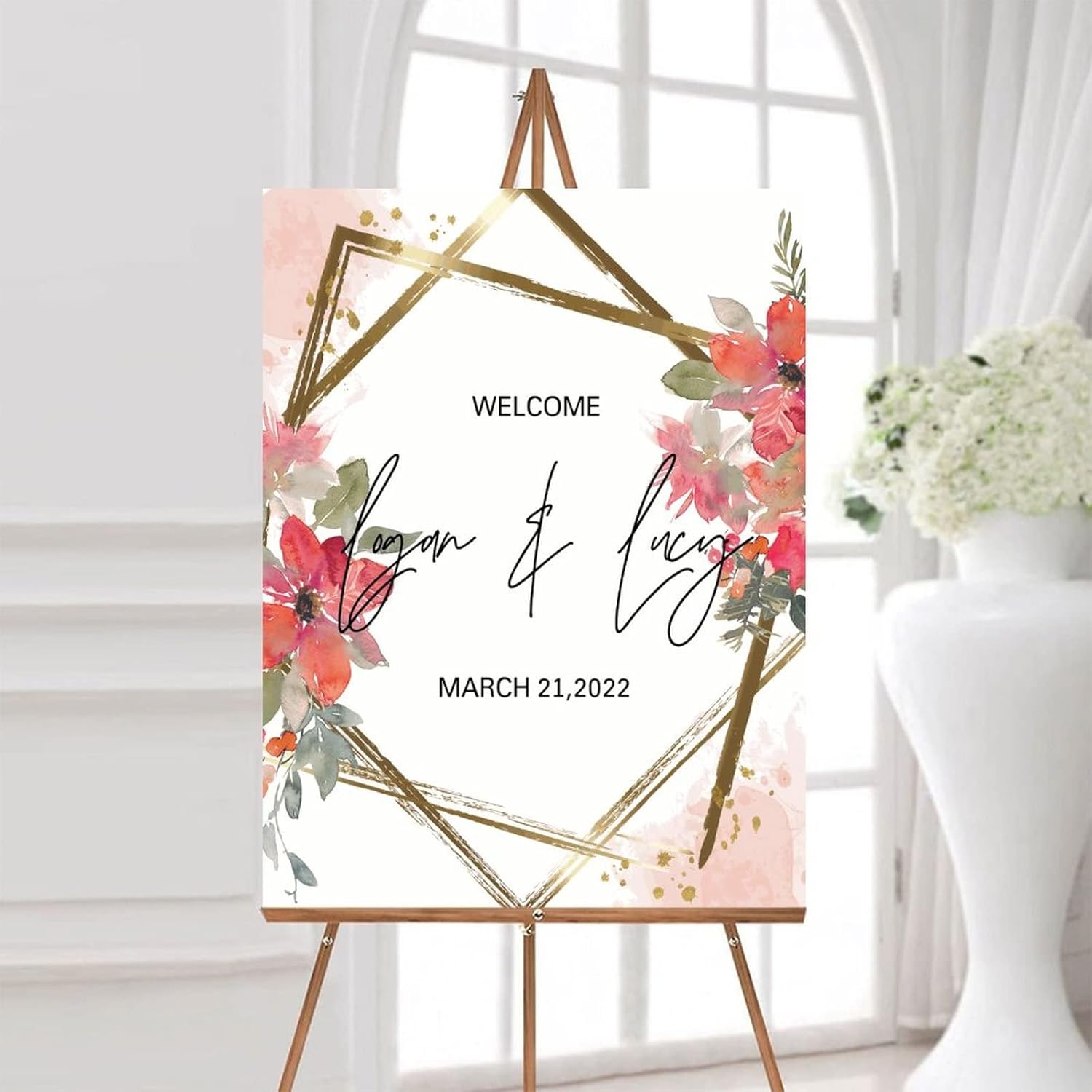 Alioyoit Wooden Wedding Welcome Sign 12x16 Inch 1