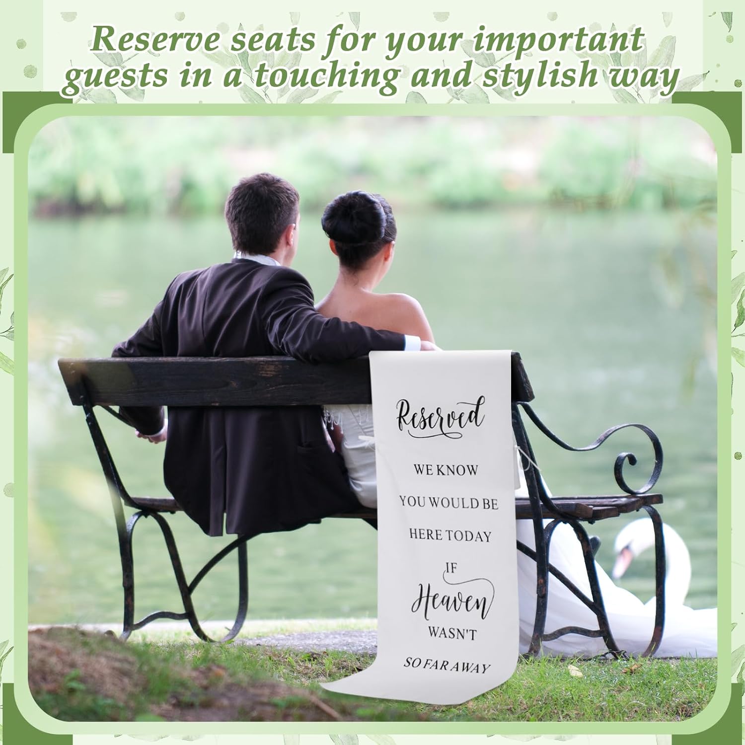 Loving Memory Wedding Chair Sign Banner Classic White