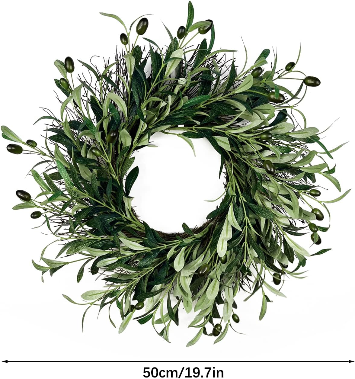 20 Inch Artificial Olive Wreath with Fruits