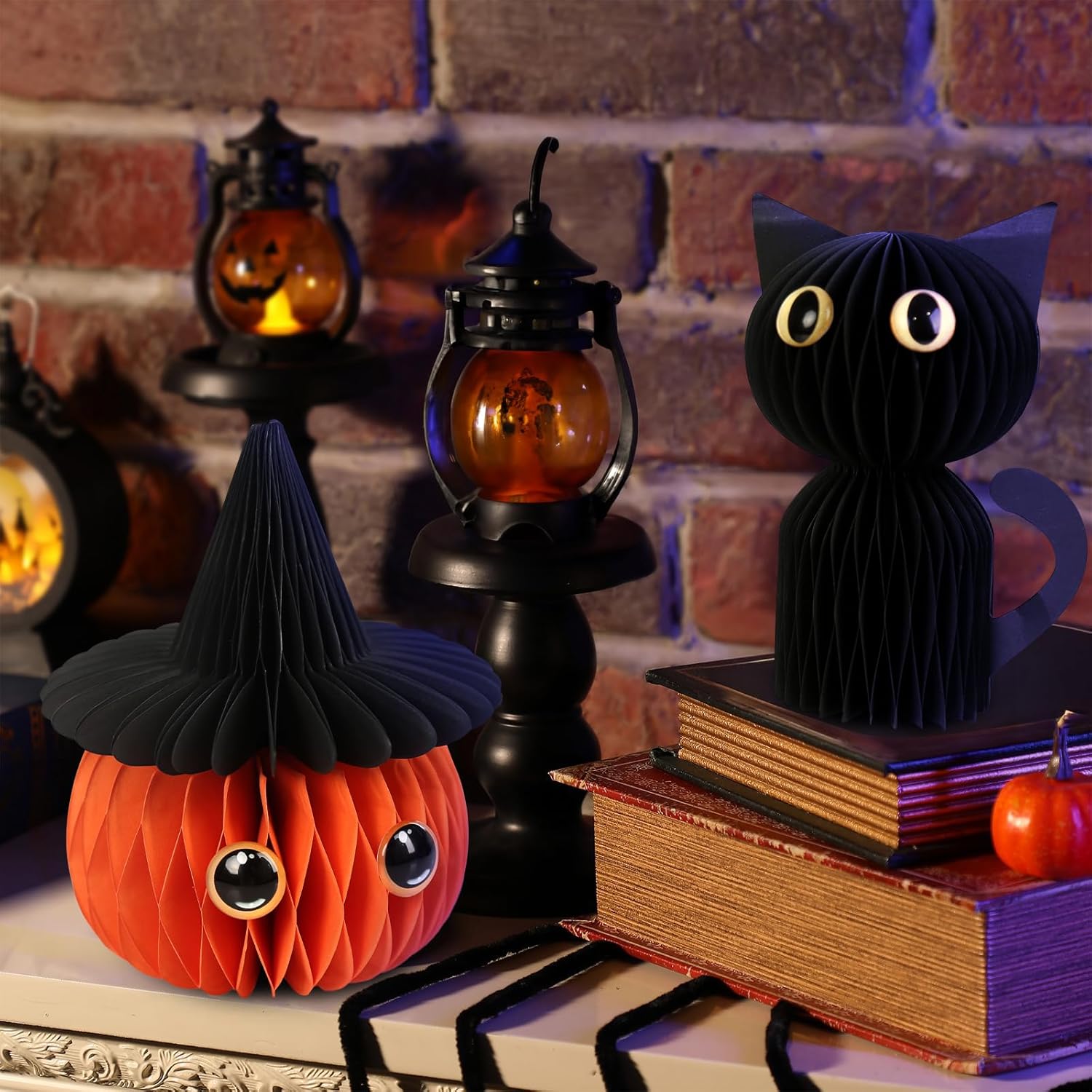 MCJC Halloween Paper Honeycomb Decorations Set