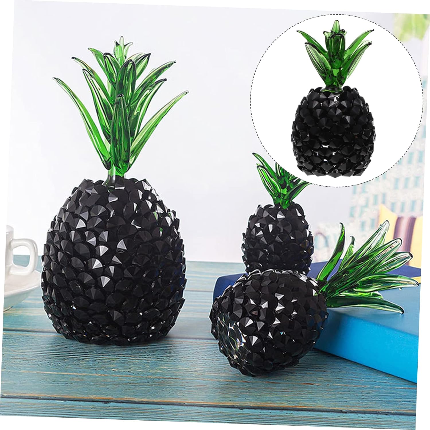 Decorative Pineapple Statue Artificial Glass Wall Art for Home