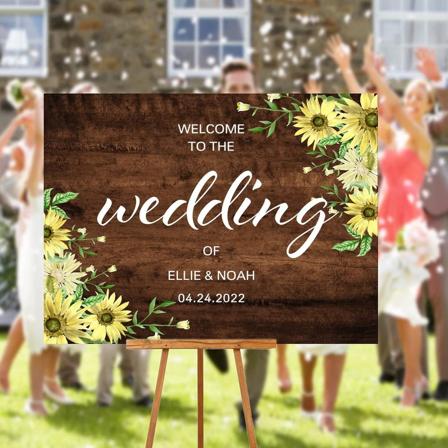 Customizable Wedding Welcome Sign Brown Wood