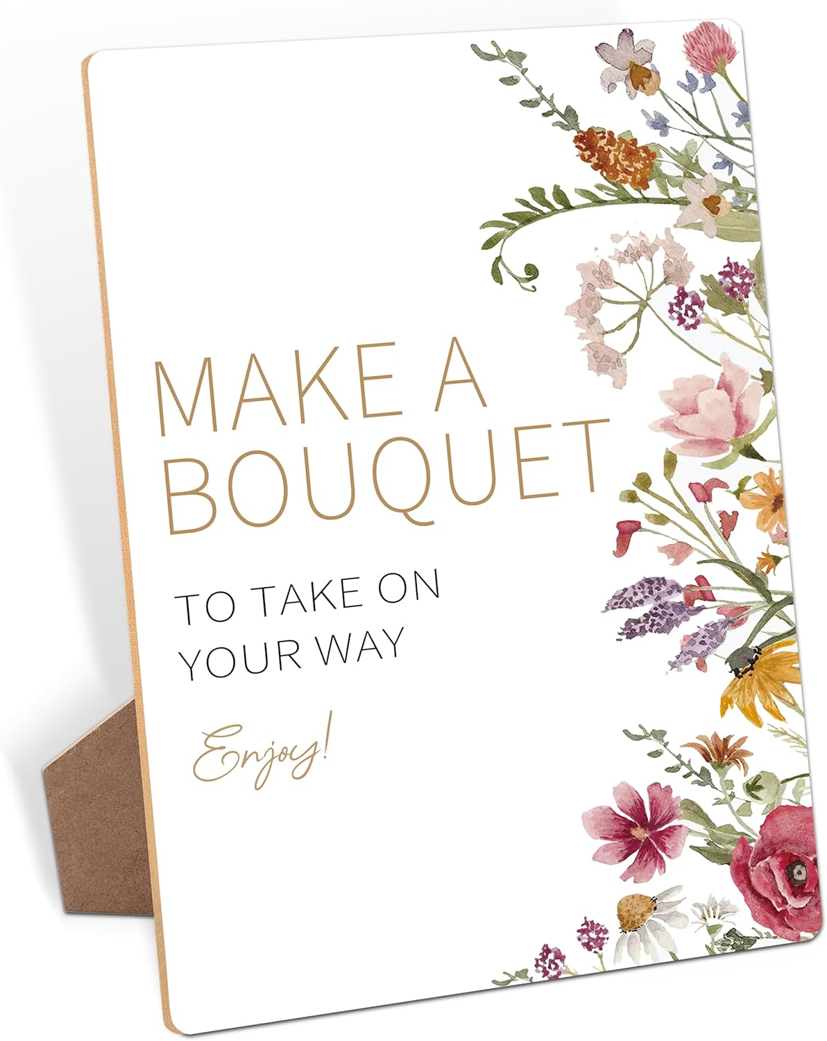 Modern Wedding Wooden Sign with Stand 8x11 Inch