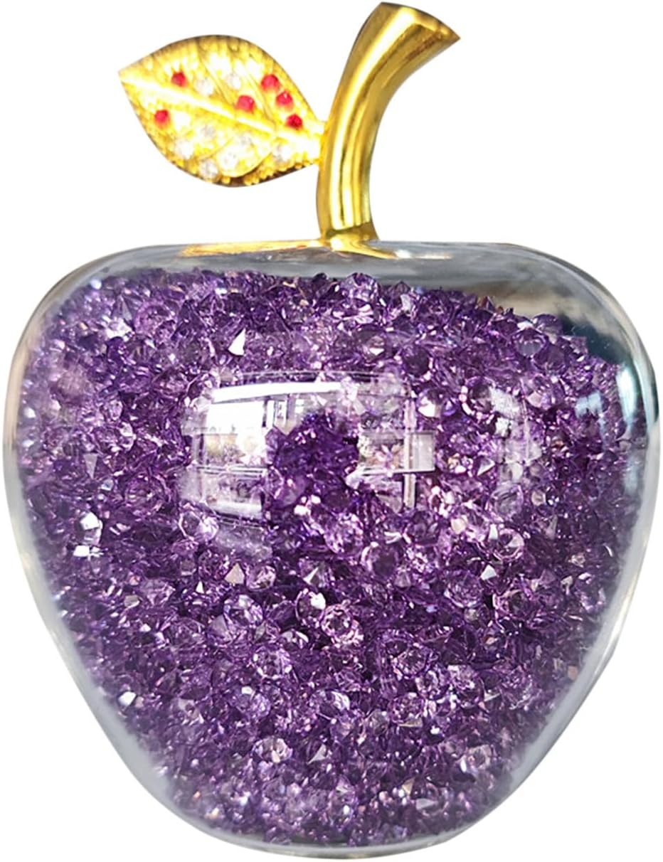 Crystal Apple Figurine Artificial Glass Home Decor
