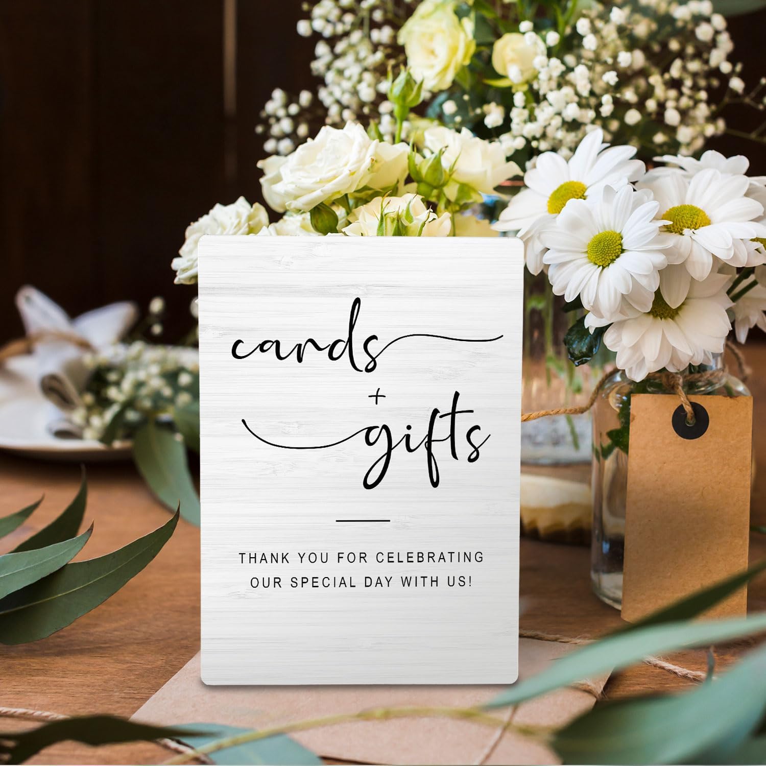 Minimalist Wedding Sign with Stand 5x7 Inch