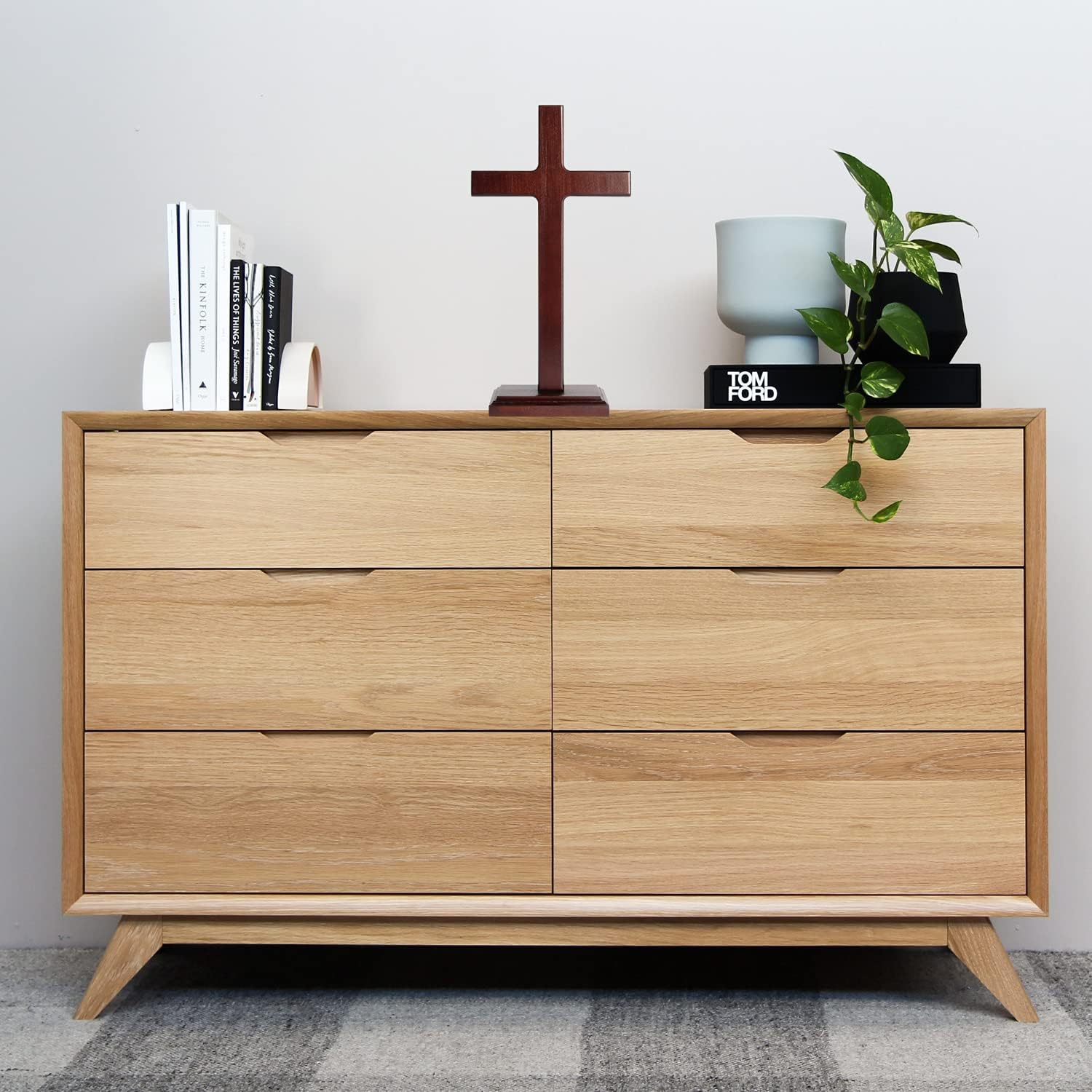 KUXBET Wooden Wall Cross with Stand for Hanging or Display