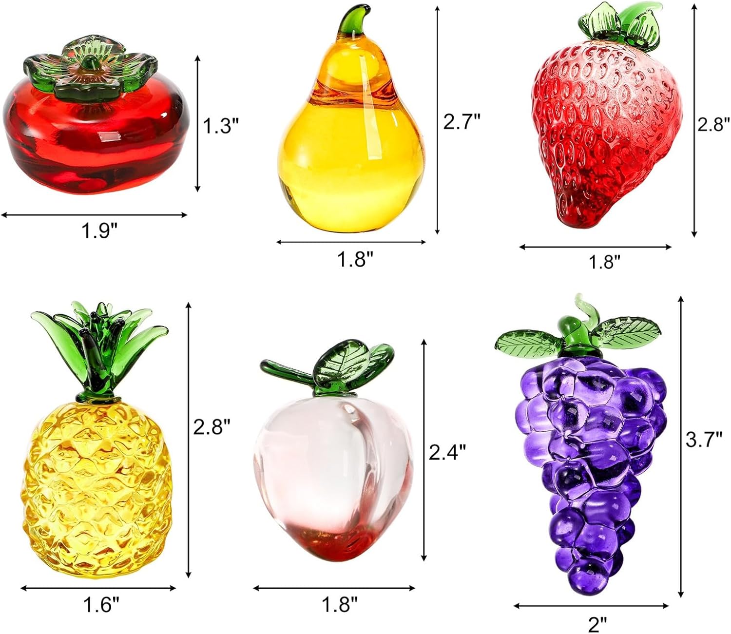 ZEAYEA 6 Piece Crystal Glass Fruit Set