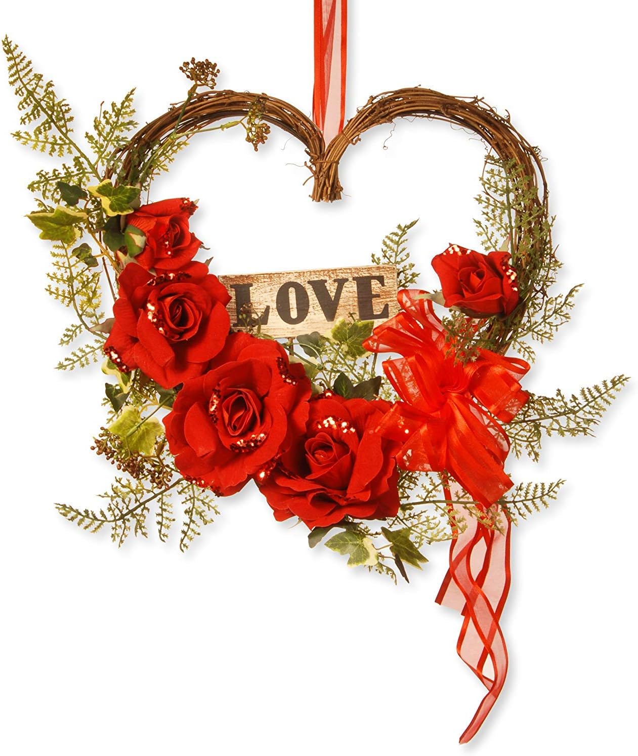 Heart Shaped Natural Grapevine Wreath Ring 14 Inch