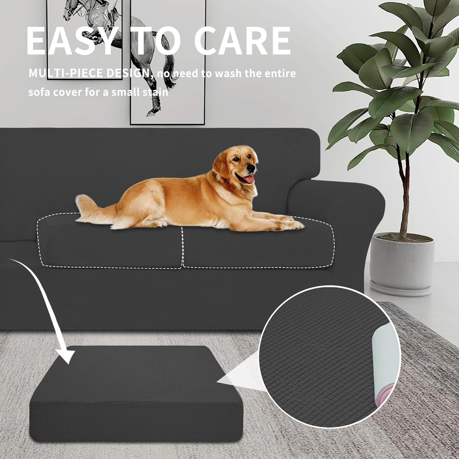Easy-Going 2 Piece Stretch Sofa Cover for Dogs