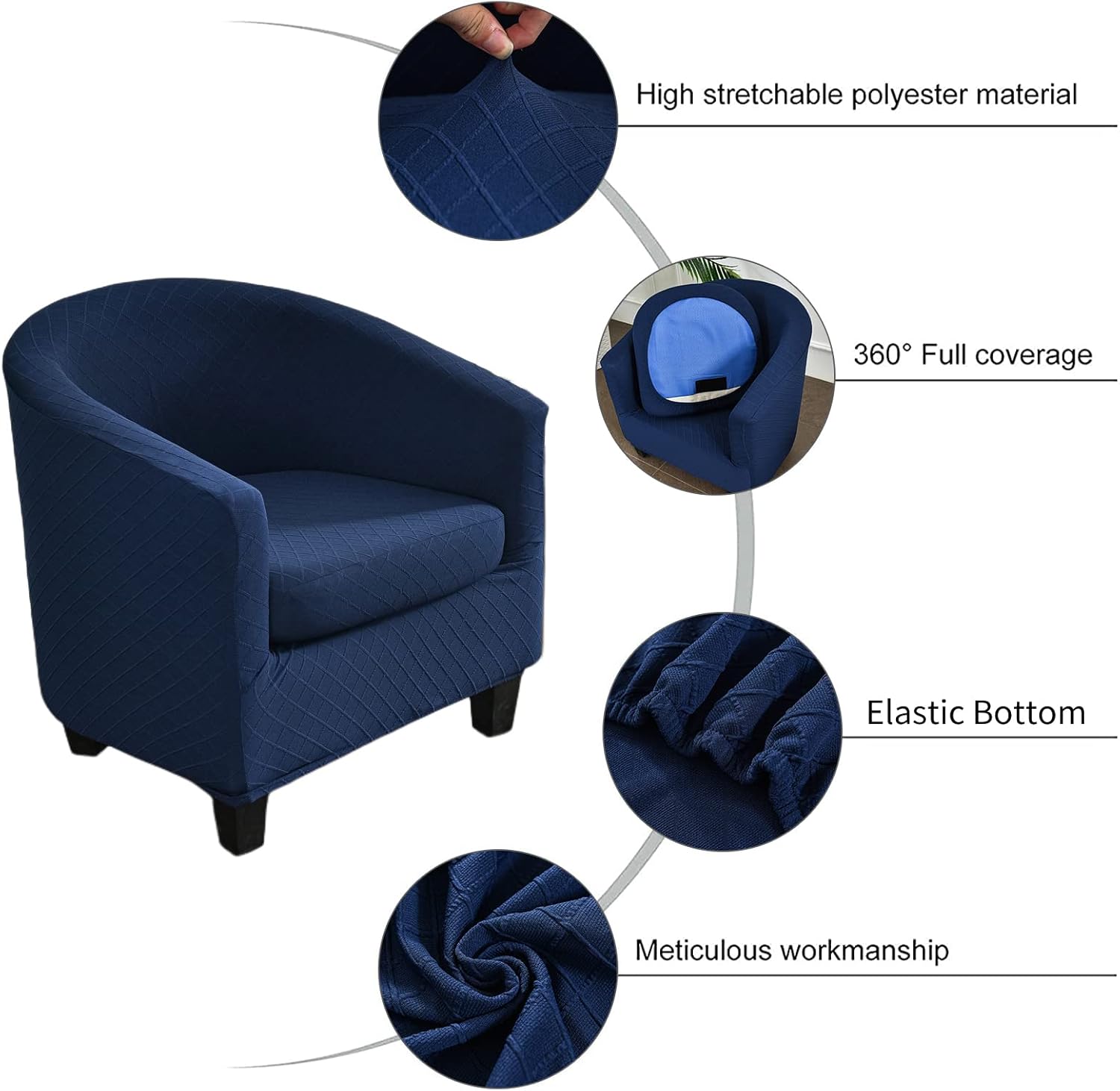 NILUOH Club Chair Slipcover 2 Piece