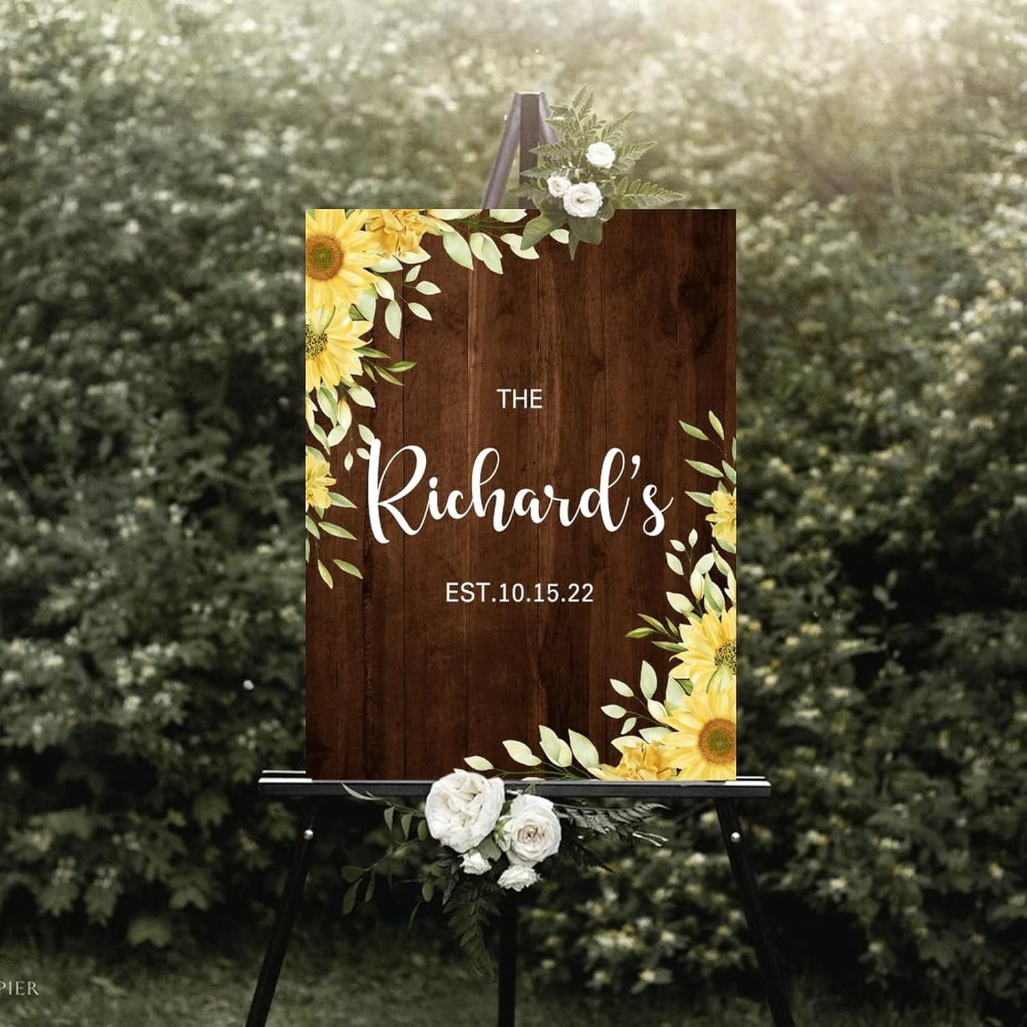 Alioyoit 12x16 Inch Rustic Wood Wedding Welcome Sign