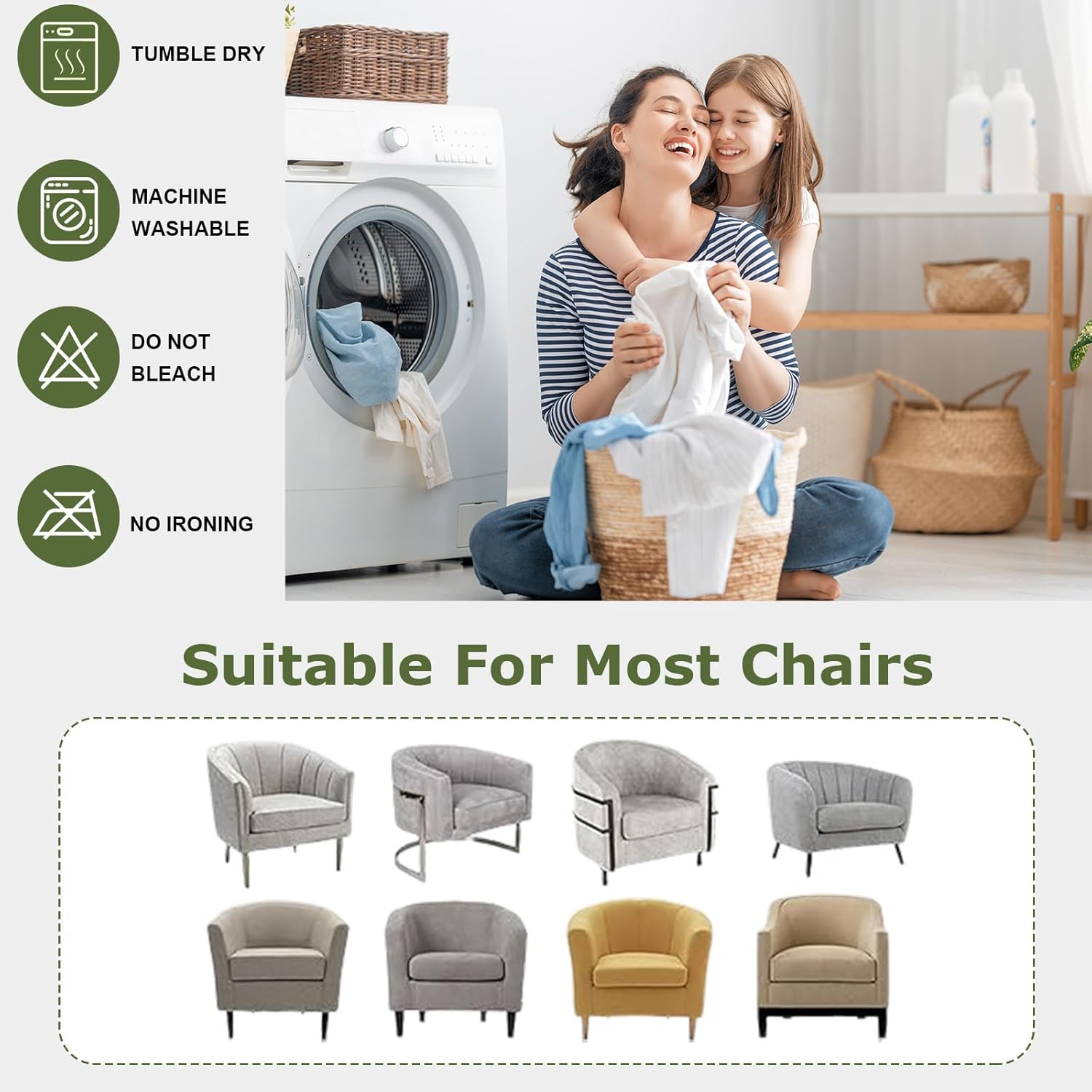 HAOYONG 2 Piece Stretch Armchair Slipcover