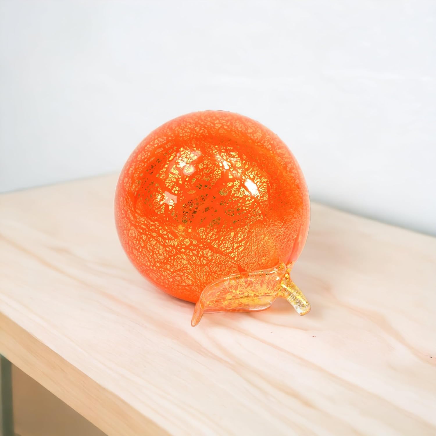 MY ITALIAN DCOR Handmade Murano Glass Orange Figurine 4 Inch Tall