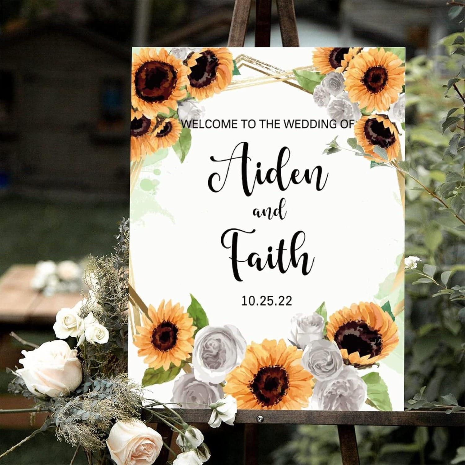 Alioyoit Personalized Wedding Welcome Sign 12x16 Inch