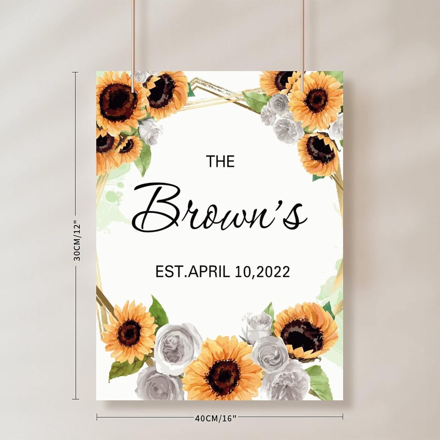 Alioyoit Wedding Welcome Sign Sunflowers 12x16 Inch