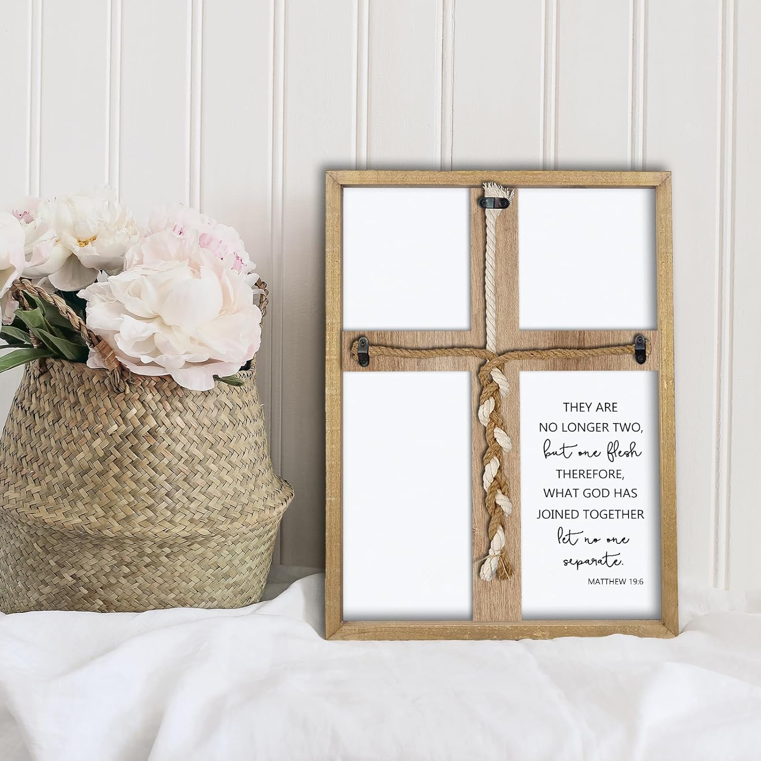 Matthew 196 Unity Cross Wedding Sign Wall Decor