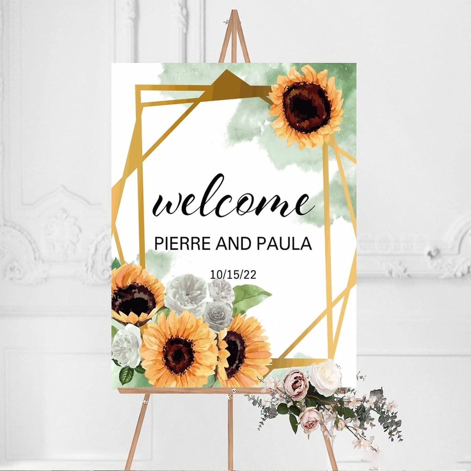 Alioyoit Wedding Welcome Sign 12x16 Inch Wood