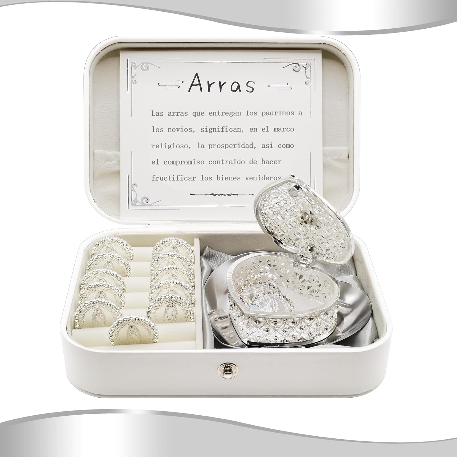 Catholic Wedding Arras Set with Decorative Box