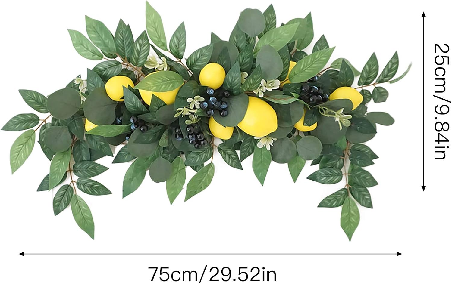 Artificial Lemon Swag Wreath 30 Inch Decor