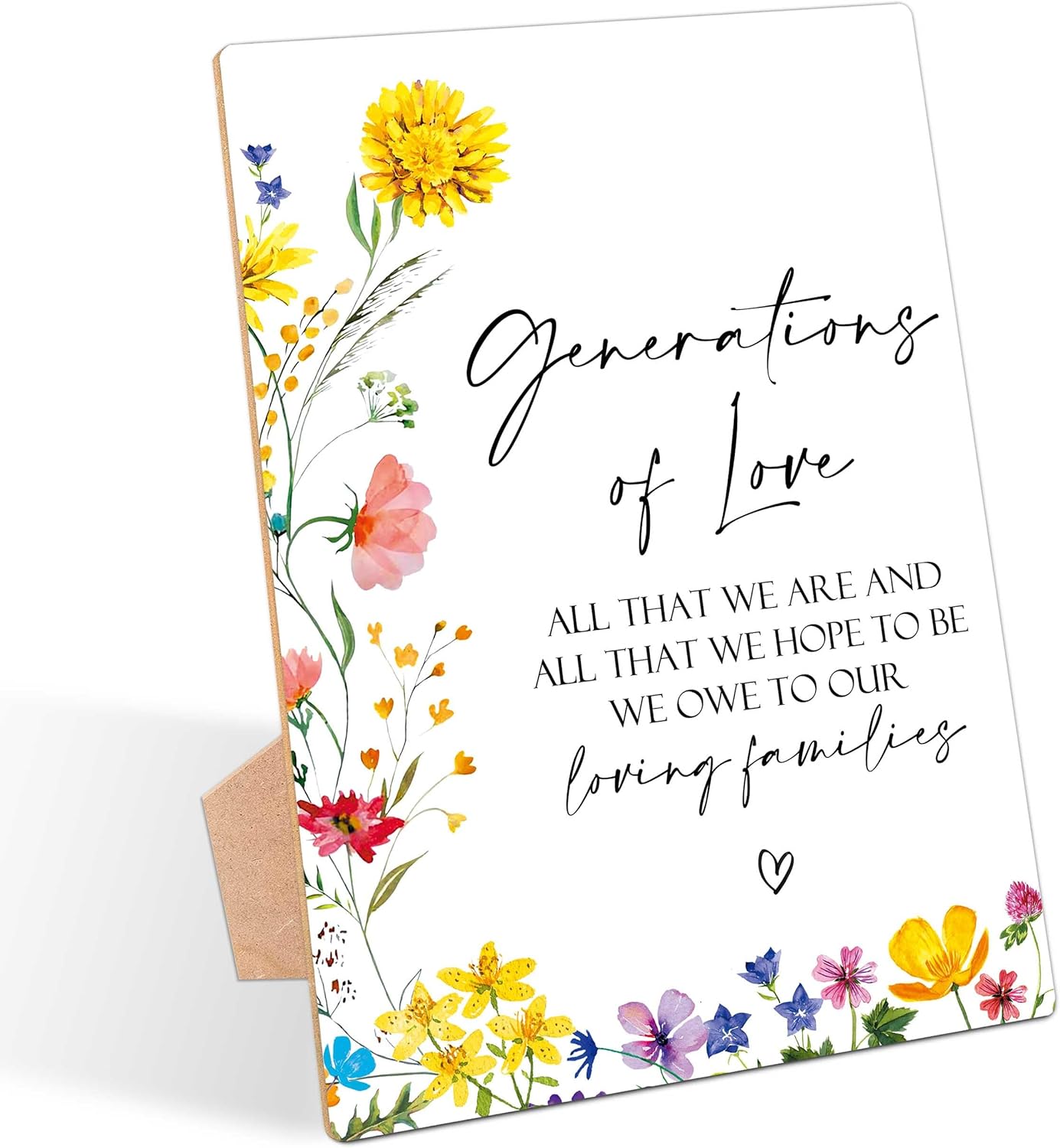 Generations Of Love Sign - Wedding Decor with Stand