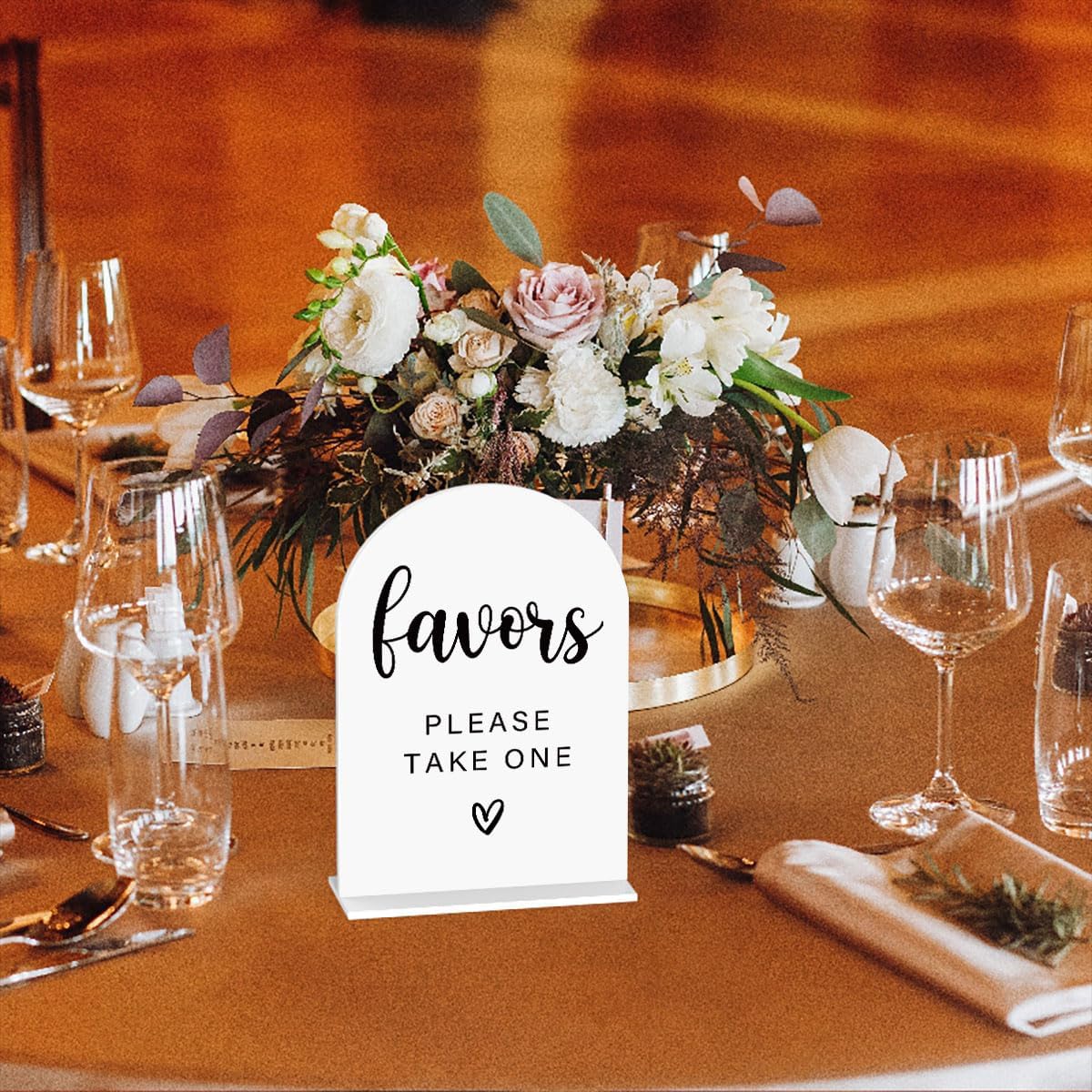 Acrylic Wedding Sign with Modern Font Design White