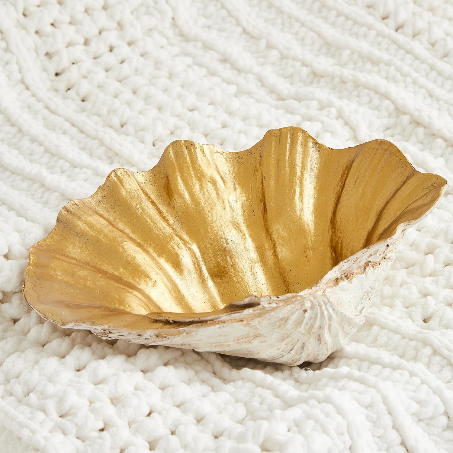 Artificial Resin Shell Decorative Bowl for Home Decor