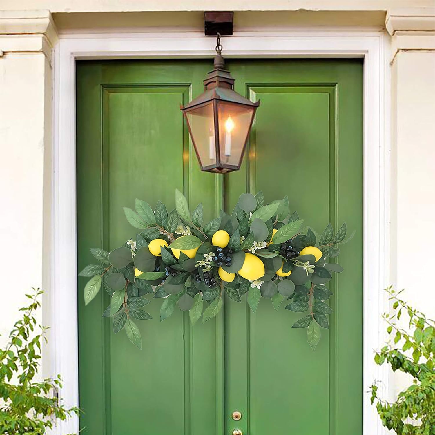 Artificial Lemon Swag Wreath 30 Inch Decor