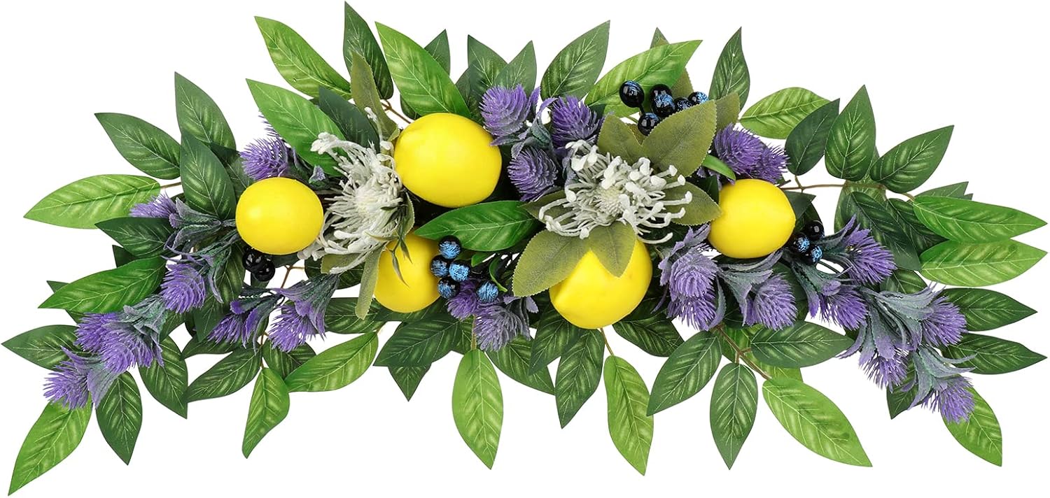 236 Inch Artificial Lemon Wreath with Lavender