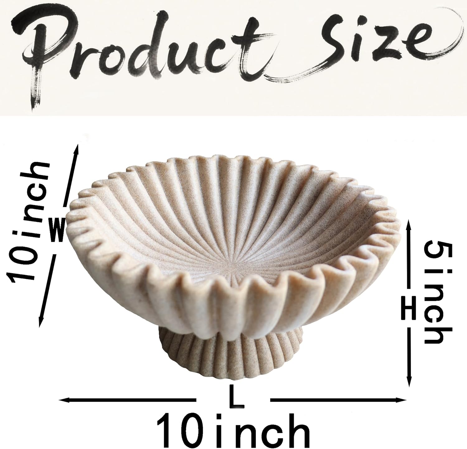 10 Inch Scalloped Decorative Bowl with Base