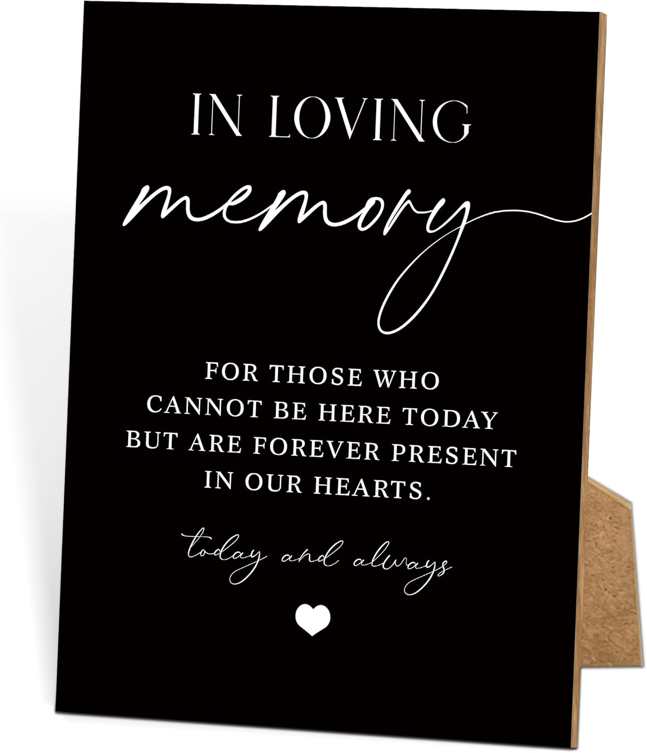 Wedding Memorial Sign 8x11 Black Wooden Stand