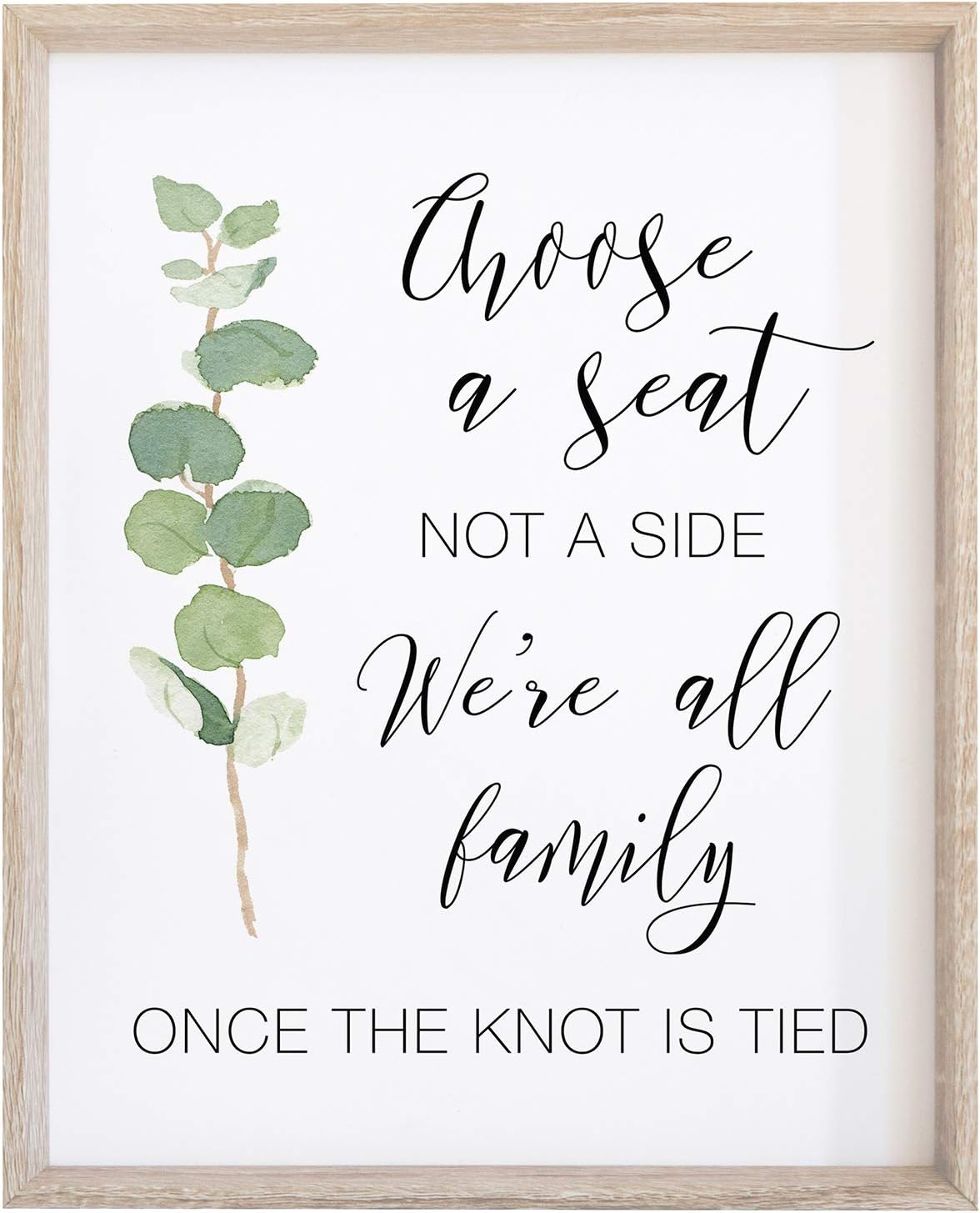 Choose A Seat Not A Side Sign for Wedding Ceremony