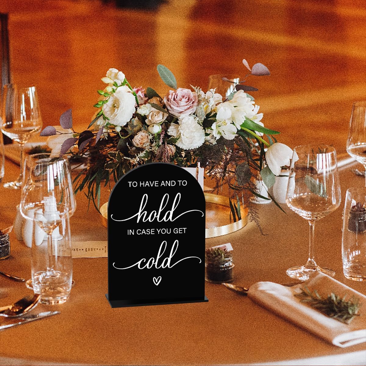 Modern Calligraphy Acrylic Wedding Sign Table Top Arch for Ceremony and Reception