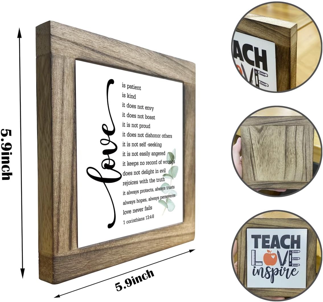 Gkwa Bible Verse Corinthians 134-8 Wooden Box Sign