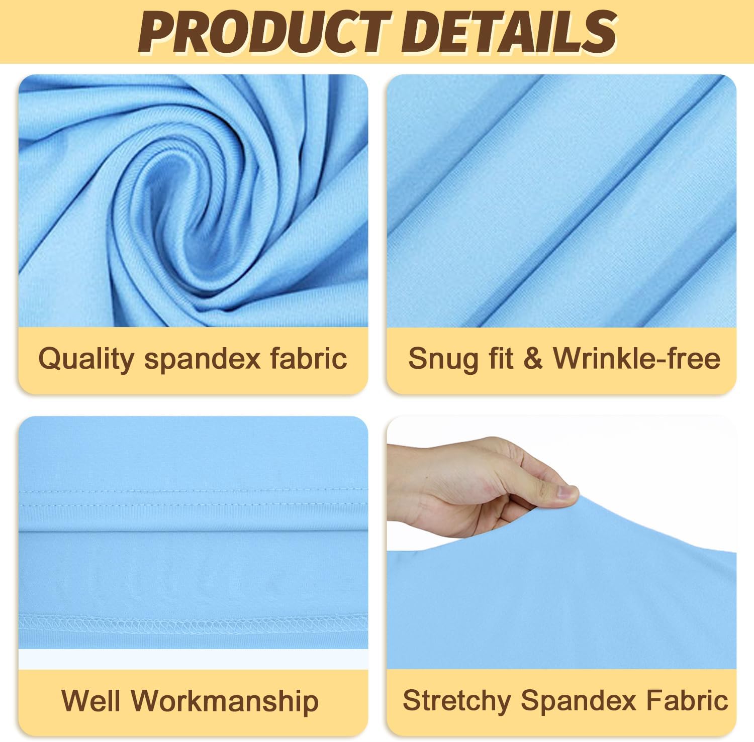 MODFUNS Baby Blue Spandex Cylinder Cover Set of 3