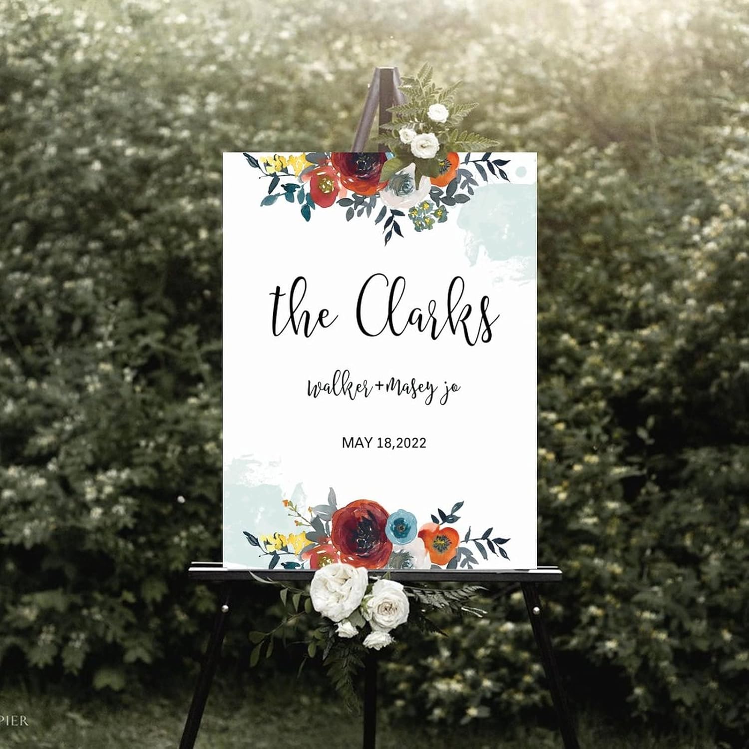 Personalized Wedding Welcome Sign Elegant Wood 12x16 Inch