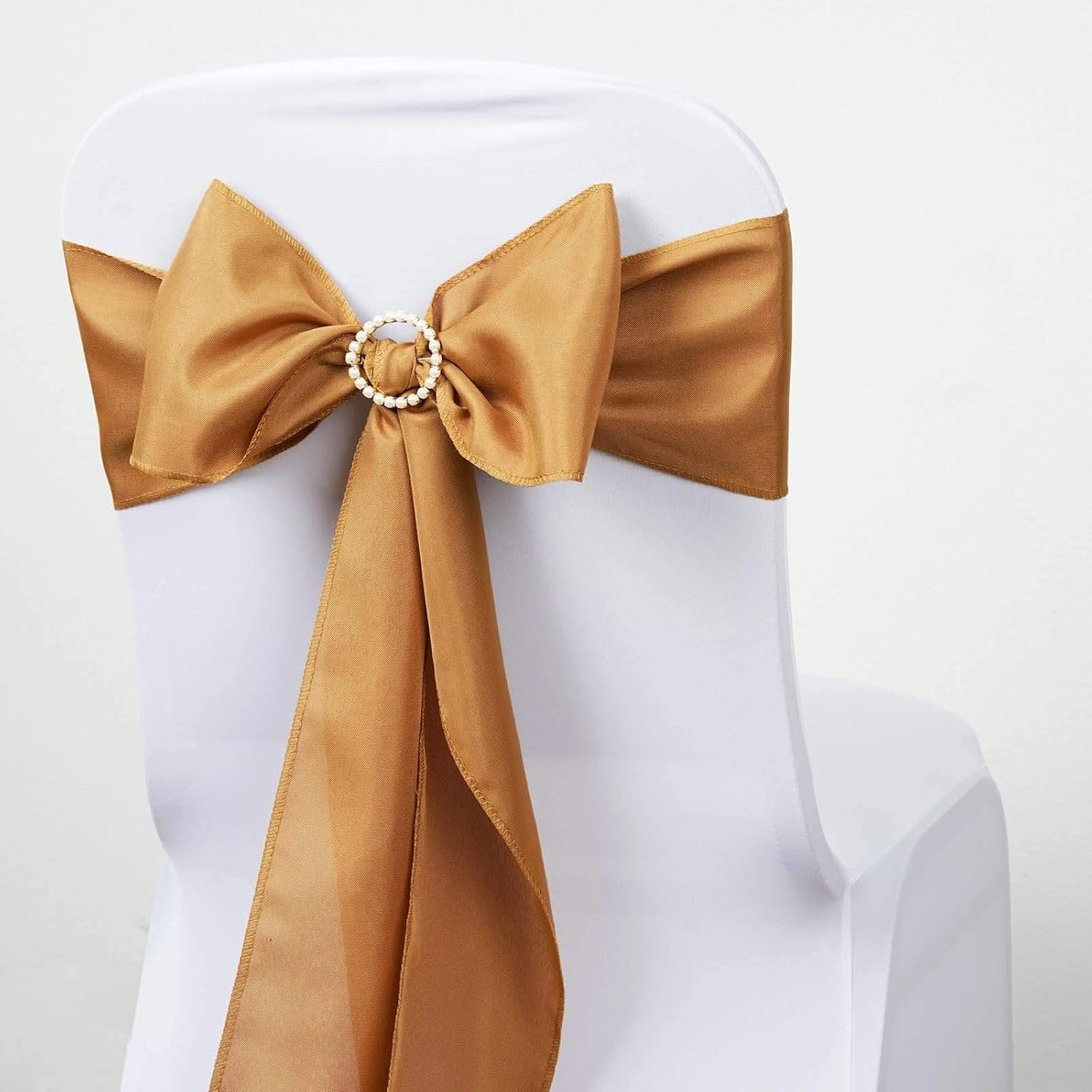 Balsa Circle 10 Gold Chair Sashes for Wedding Decor
