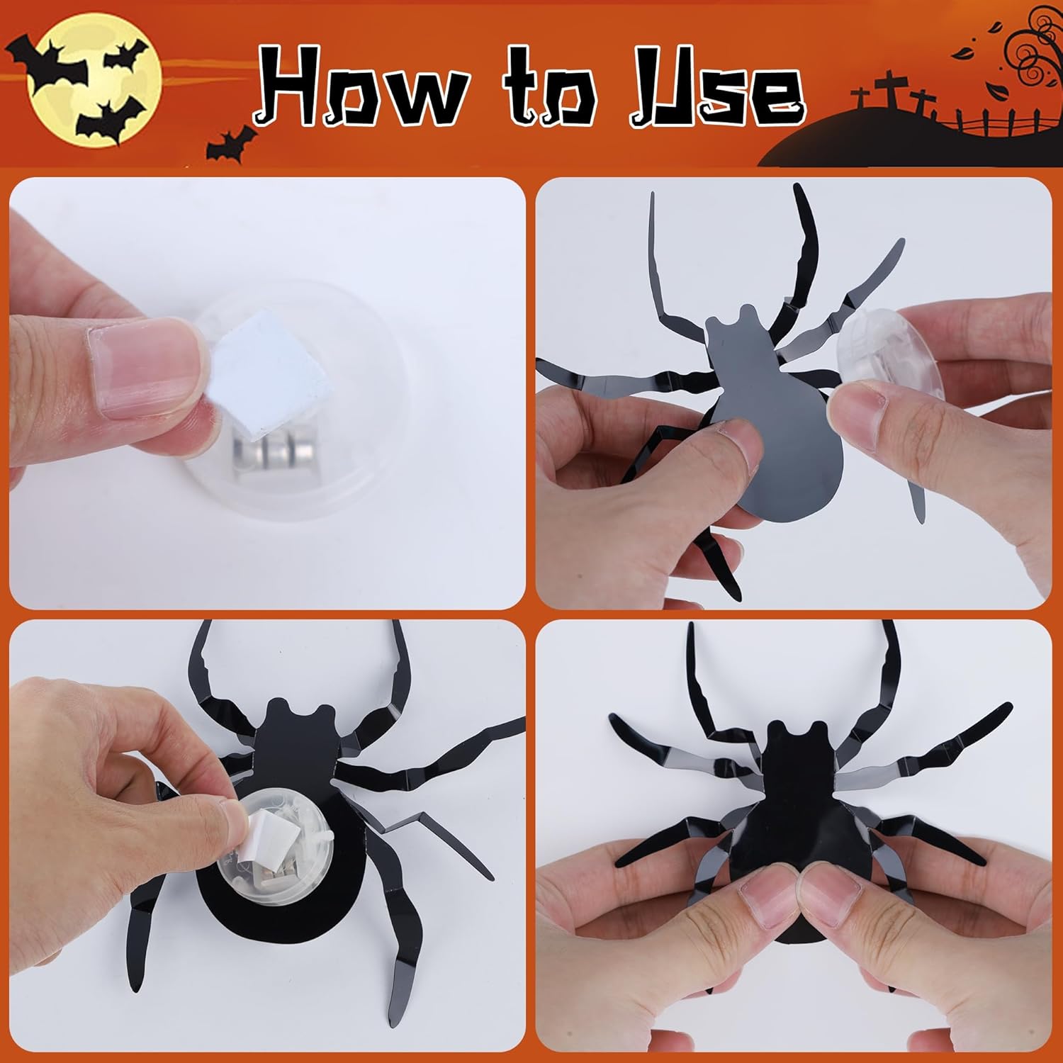 DRDUDU 36 Pack Halloween Spider Wall Decor
