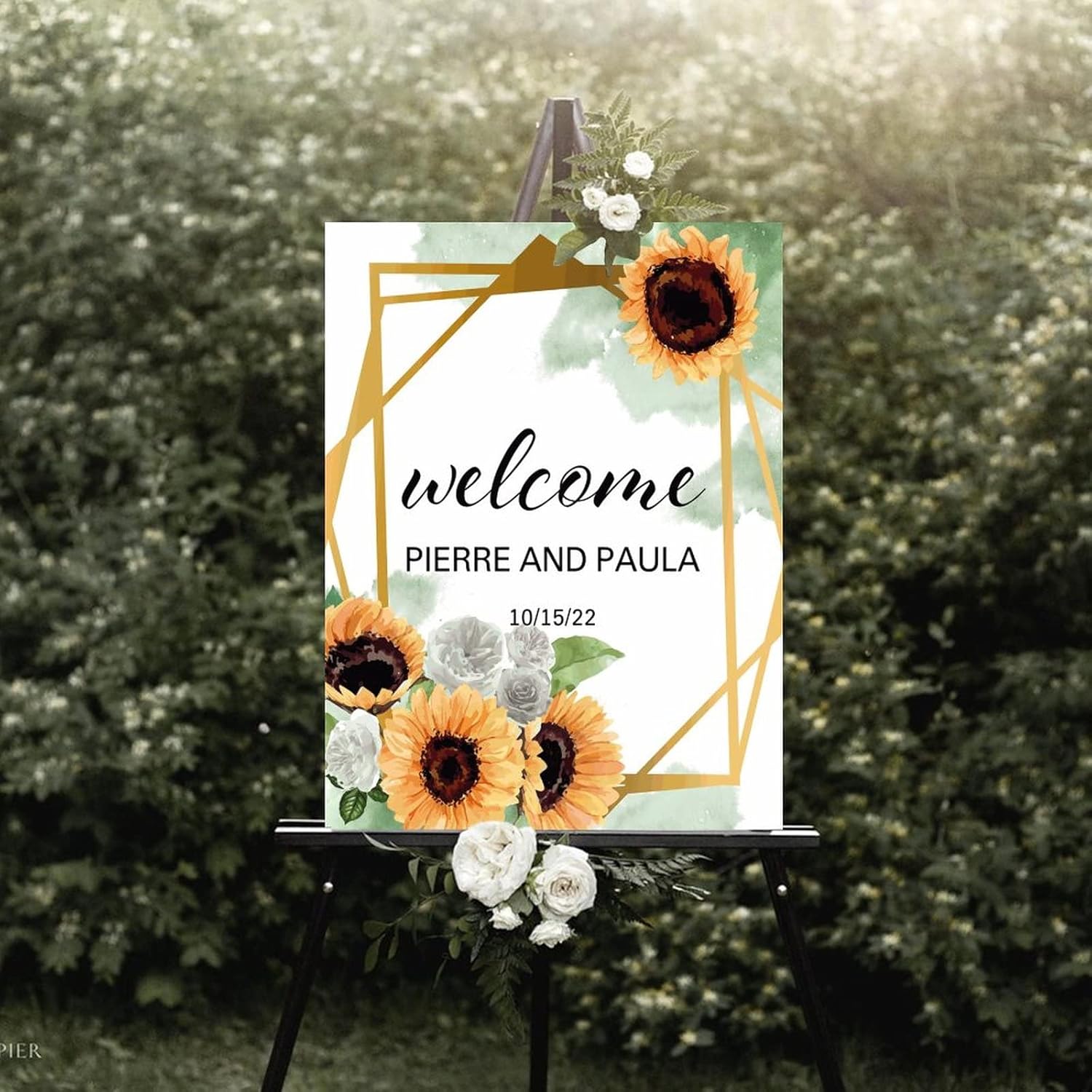 Alioyoit Wedding Welcome Sign 12x16 Inch Wood