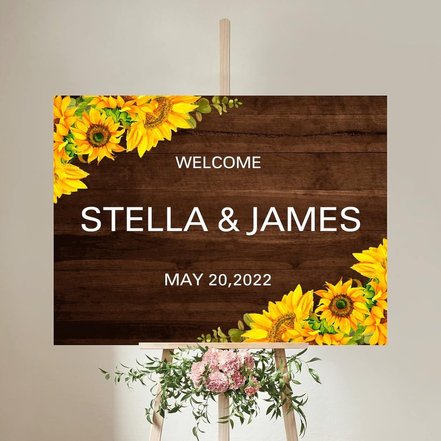 Alioyoit Wedding Welcome Sign with Sunflowers 1
