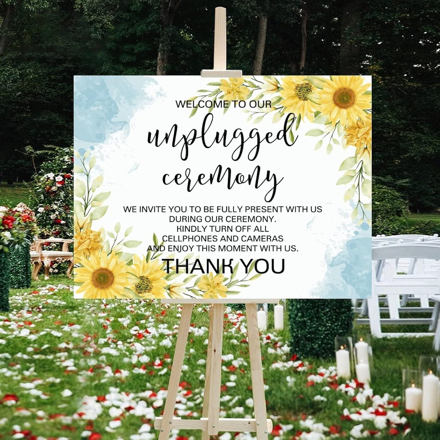 Customizable Luxury Wood Wedding Welcome Sign 12x16 Inch