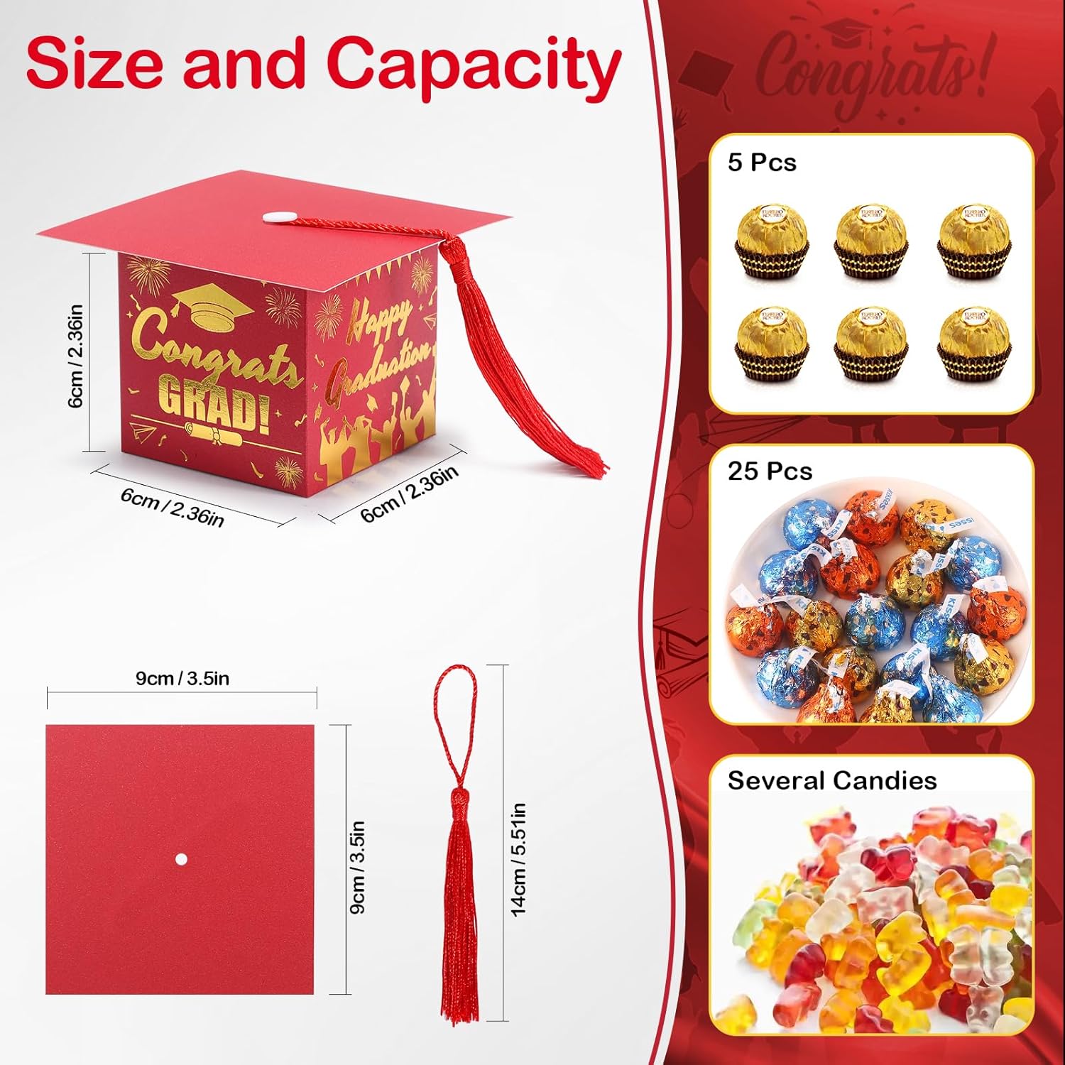 COTOPHER 36 Pack Mini Graduation Cap Gift Boxes with Tassel