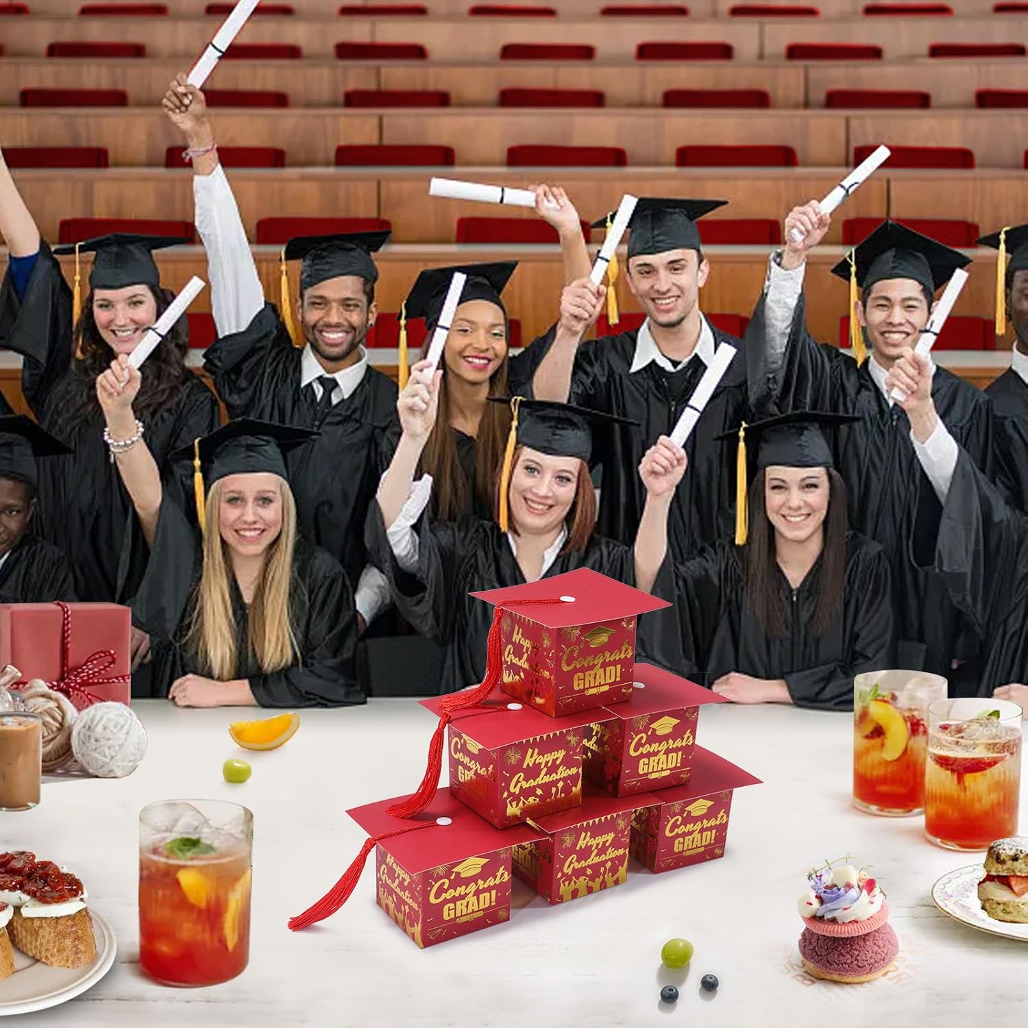 COTOPHER 36 Pack Mini Graduation Cap Gift Boxes with Tassel